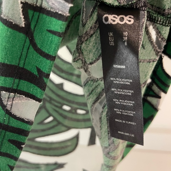 ASOS stunning sheer green black palm resort women’s Shirt Size Medium - Picture 5 of 7